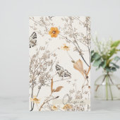 Autumn Floral Butterfly Paper Sheet (Staand voorkant)