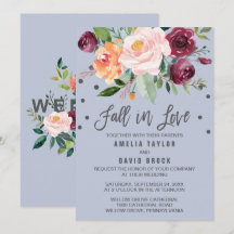 Autumn Floral Dusty Blue Herfst in Love Wedding