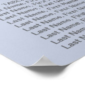 Autumn Floral Dusty Blue Seating Chart Poster (Hoek)