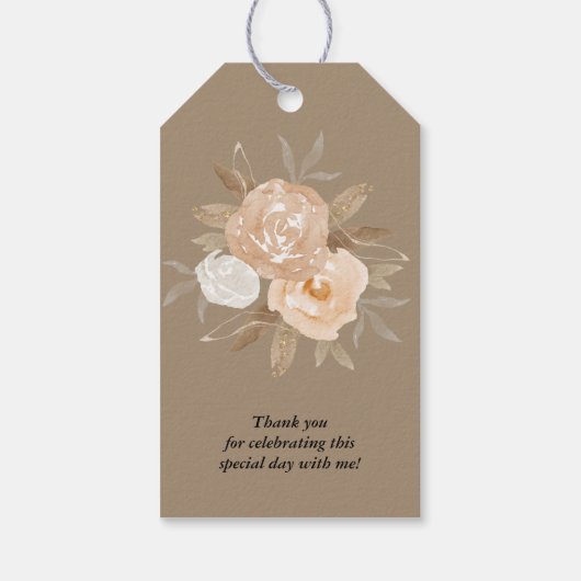 Autumn Floral Favor Cadeaulabel (Achterkant)