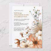 Autumn Floral Foliage Virtual Thanksgiving Dinner Kaart (Voorkant)