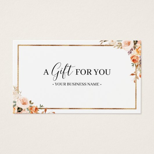 Autumn Floral Gepersonaliseerd Cadeaubon Visitekaartje (Voorkant)