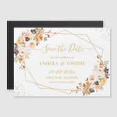 Autumn Floral Gold Geometric sparen de Magnet van  (Voorkant / Achterkant)