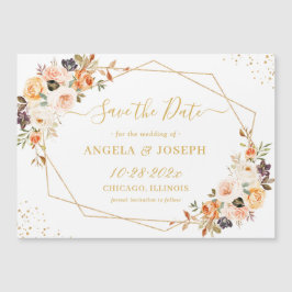 Autumn Floral Gold Geometric sparen de Magnet van 