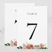Autumn Floral Greenery Table Number Kaart (Voorkant / Achterkant)