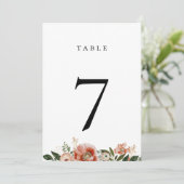 Autumn Floral Greenery Table Number Kaart (Staand voorkant)