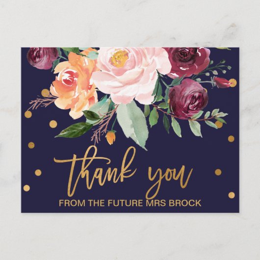 Autumn Floral Hartelijk dank Briefkaart (Voorkant)