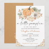 Autumn Floral Herfst Een beetje pompoen Baby showe Kaart (Voorkant / Achterkant)