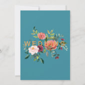 Autumn Floral | Herfst in Love Blauwgroen Wedding Kaart (Achterkant)