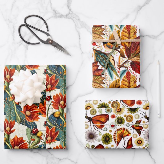 Autumn Floral Inpakpapier Vel (Voorkant)