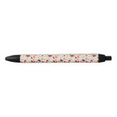 Autumn Floral Leaves and Hedgehog Pattern Zwarte Inkt Pen (Voorkant)
