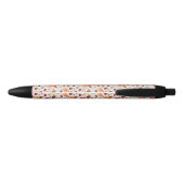 Autumn Floral Leaves and Hedgehog Pattern Zwarte Inkt Pen (Achterkant)