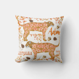 Autumn Floral Leopard Sierkussen