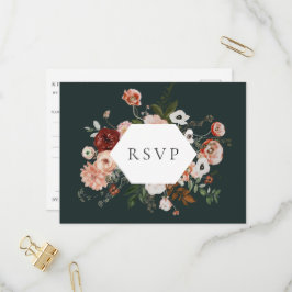 Autumn Floral Lijst Wedding RSVP Song Request Uitnodiging Briefkaart