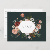 Autumn Floral Lijst Wedding RSVP Song Request Uitnodiging Briefkaart (Voorkant / Achterkant)