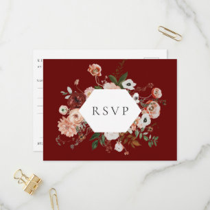 Autumn Floral Lijst Wedding RSVP Song Request Uitnodiging Briefkaart