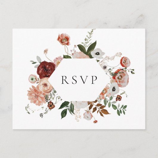 Autumn Floral Lijst Wedding RSVP Song Request Uitnodiging Briefkaart (Voorkant)