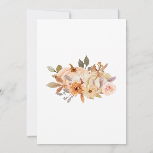 Autumn Floral Little Pumpkin Baby shower Kaart (Achterkant)