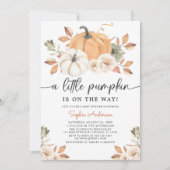 Autumn Floral Little Pumpkin Baby shower Kaart (Voorkant)