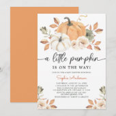 Autumn Floral Little Pumpkin Baby shower Kaart (Voorkant / Achterkant)