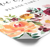 Autumn Floral Love is Sweet Dessert Bar Sign Poster (Hoek)