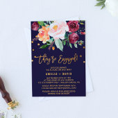 Autumn Floral met Wreater Backing Engagement Party Kaart