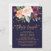 Autumn Floral met Wreater Backing Engagement Party Kaart (Voorkant)