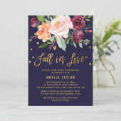 Autumn Floral met Wreath Backing Vrijgezellenfeest Kaart (Staand voorkant)