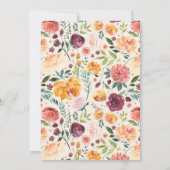 Autumn Floral Monogram Weddenschap Kaart (Achterkant)