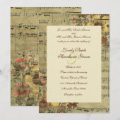 Autumn Floral Music Wedding Uitnodiging (Voorkant / Achterkant)