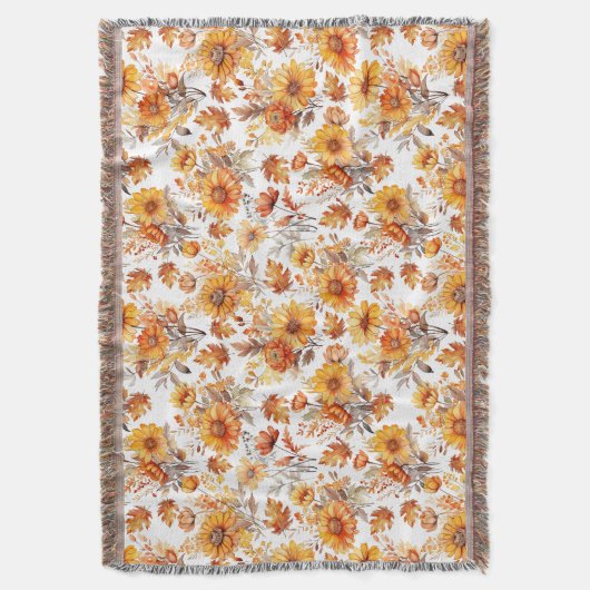 Autumn Floral Pattern Deken (Voorkant Verticaal)