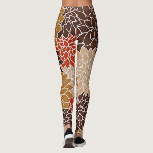 Autumn floral pattern leggings (Achterkant)