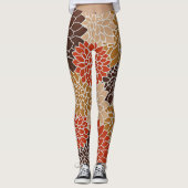 Autumn floral pattern leggings (Voorkant)