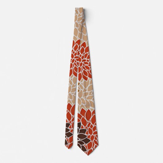 Autumn Floral Pattern Stropdas (Achterkant)