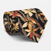 Autumn Floral Pattern Stropdas (Opgerold)