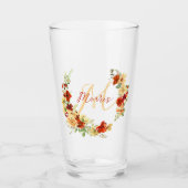 Autumn floral personalized glas (Voorkant)