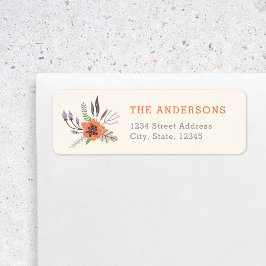 Autumn Floral Persoonlijk Adres van de Terugkeer v Etiket