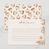 Autumn Floral Pumpkin Baby shower Advieskaart (Voorkant / Achterkant)