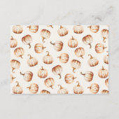 Autumn Floral Pumpkin Baby shower Advieskaart (Achterkant)