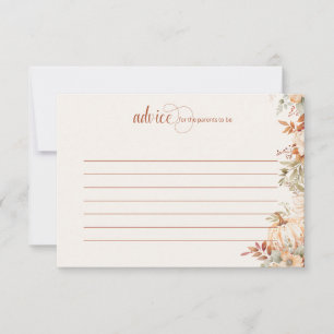 Autumn Floral Pumpkin Baby shower Advieskaart