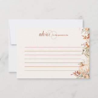 Autumn Floral Pumpkin Baby shower Advieskaart