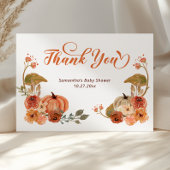 Autumn Floral Pumpkin Baby shower Bedankkaart