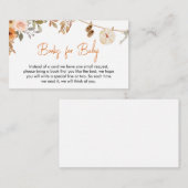 Autumn Floral Pumpkin Baby shower Boeken voor Baby Informatiekaartje (Voorkant / Achterkant)