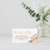 Autumn Floral Pumpkin Baby shower Boeken voor Baby Informatiekaartje (Staand voorkant)