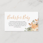 Autumn Floral Pumpkin Baby shower Boeken voor Baby Informatiekaartje (Voorkant)