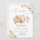 Autumn Floral Pumpkin Baby shower Kaart (Voorkant)