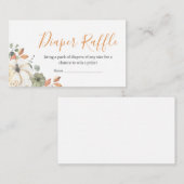 Autumn Floral Pumpkin Baby shower Luier Raffle Informatiekaartje (Voorkant / Achterkant)