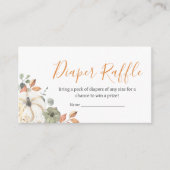 Autumn Floral Pumpkin Baby shower Luier Raffle Informatiekaartje (Voorkant)