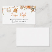 Autumn Floral Pumpkin Baby shower Luier Raffle Informatiekaartje (Voorkant / Achterkant)
