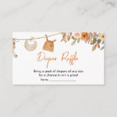 Autumn Floral Pumpkin Baby shower Luier Raffle Informatiekaartje (Voorkant)
